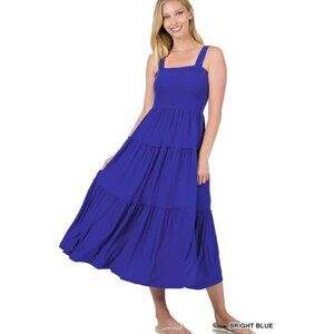 Smocked Tiered Midi Dress